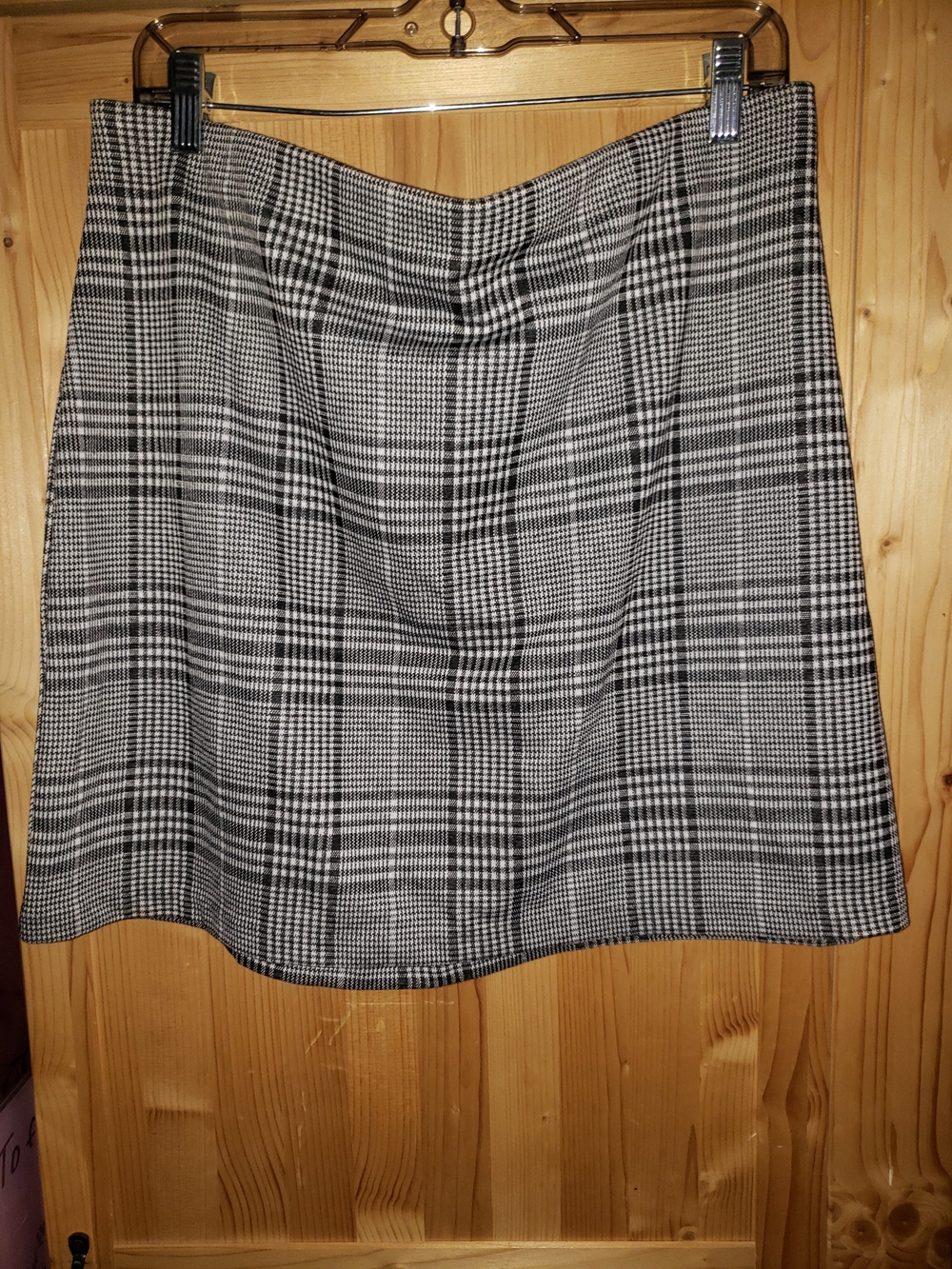 Black and White Plaid Mini Skirt